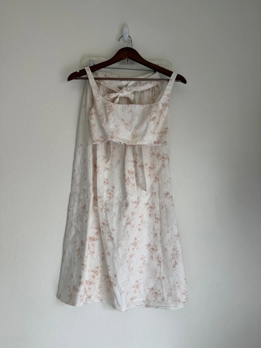 Reformation Palm Linen Set Skirt and Top Floral Print